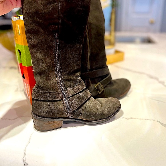 Diba Lea Chocolate Brown Genuine Suede Leather Tall Riding Boots, Women’s Sz 5.5 - Picture 9 of 10